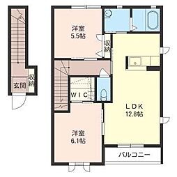 マロンフィールド　Ａ 2階2LDKの間取り