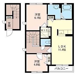 シャーメゾン・MA棟 2LDKの間取図画像