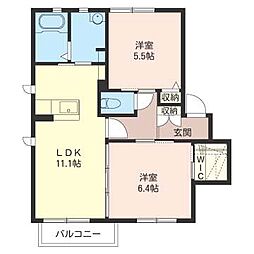 フォレストコート 2LDKの間取図画像