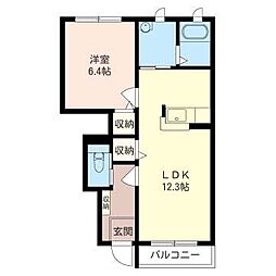 MarineChateau 1LDKの間取図画像
