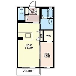 シャーメゾンAngeB 1LDKの間取図画像