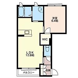 シャーメゾンAngeA 1LDKの間取図画像
