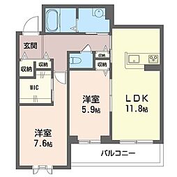 ラフィーナコート 2LDKの間取図画像