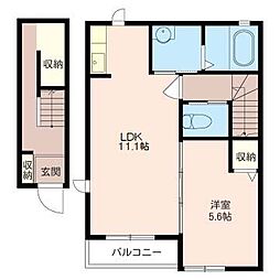 プライマリーコート 1LDKの間取図画像