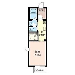 エントピアB 1Kの間取図画像