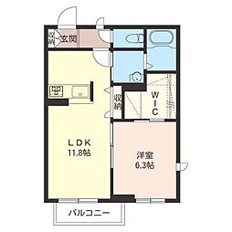 ベルーナ2 1LDKの間取図画像