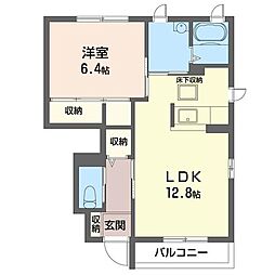 プランドールA 1LDKの間取図画像