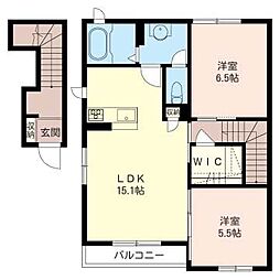 コモドヴィータEAST 2LDKの間取図画像