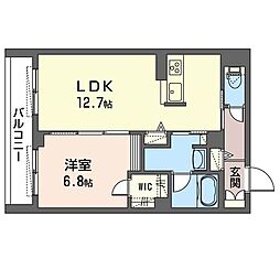 RICHFIELD 1LDKの間取図画像