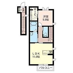 HalemahaloB 1LDKの間取図画像