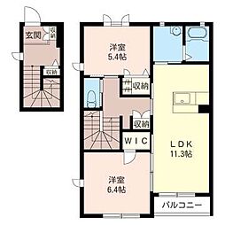 ビューグランドA 2LDKの間取図画像