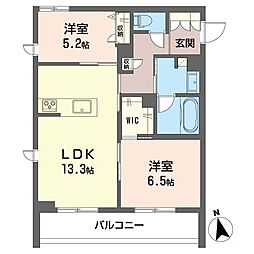 ラピスール 2LDKの間取図画像