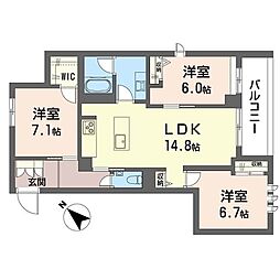 プルネ メゾン 3LDKの間取図画像