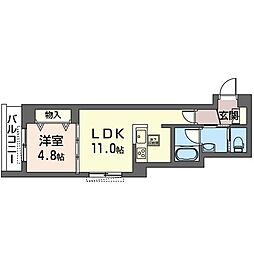 モン・シエル・メゾン 1LDKの間取図画像