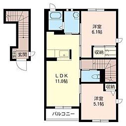 スクエアガーデンE 2LDKの間取図画像