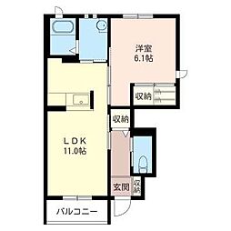 スクエアガーデンE 1LDKの間取図画像
