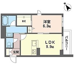 ソノルム 1LDKの間取図画像