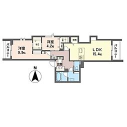 クリークレジデンス幕張 2LDKの間取図画像