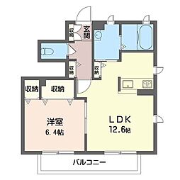 ラ・プーリア 1LDKの間取図画像