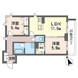 アリエッタ 2LDKの間取図画像