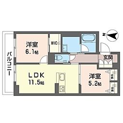 Ｎ　ｍａｉｓｏｎ　VI 2階2LDKの間取り