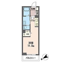 クオリスタ都賀 ワンルームの間取図画像
