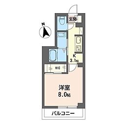 NewRich6 1Kの間取図画像