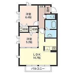 ボー・セジュール3番館 2LDKの間取図画像