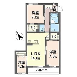 ティエンポ フェリズ I 3LDKの間取図画像