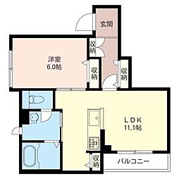 エスペランサ 1LDKの間取図画像
