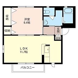 スマイルコート 1LDKの間取図画像