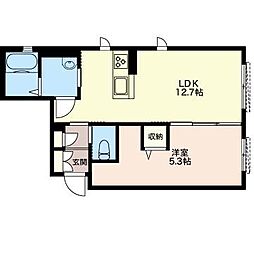 メゾン・ド・エスポワール 1LDKの間取図画像