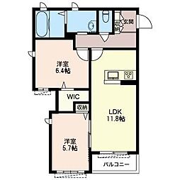 ヴィアコリーナ 2LDKの間取図画像