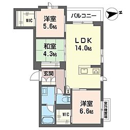 スターベル 3LDKの間取図画像