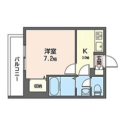 モルド妙典 1Kの間取図画像