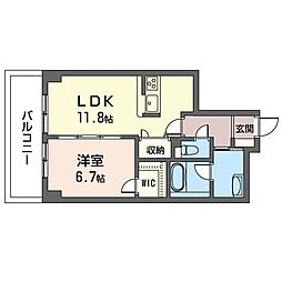 LiberteK 1LDKの間取図画像