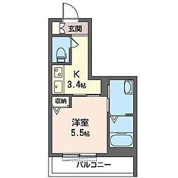 PROA 1Kの間取図画像