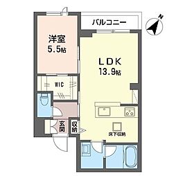 セイル相之川 1LDKの間取図画像