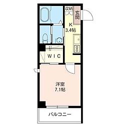 アローズ 1Kの間取図画像