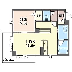 ポルト・ボヌール 1LDKの間取図画像