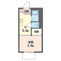 パインスクエア 1Kの間取図画像