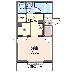 シャーメゾンゆりのき 1Kの間取図画像