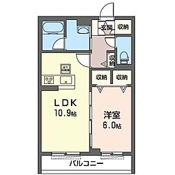 アーバンレジデンス 1階1LDKの間取り