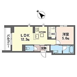 リラフォート薬円台 1LDKの間取図画像
