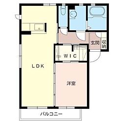 オーリーハイツ 1LDKの間取図画像