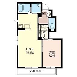 シャーメゾン北篠崎 1LDKの間取図画像