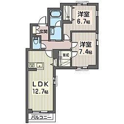 パティオ・ソンリッサ 2LDKの間取図画像