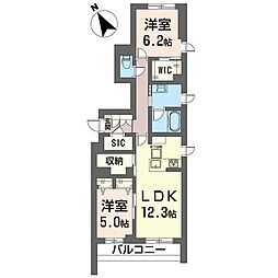 アラタグレース 2LDKの間取図画像