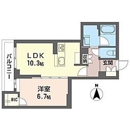 アルストラーレ 1LDKの間取図画像