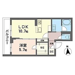 コート ボヌール 1LDKの間取図画像